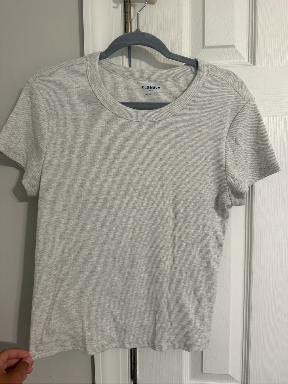 Old Navy Womens Heather Gray Short Sleeve Crew Neck Shirt